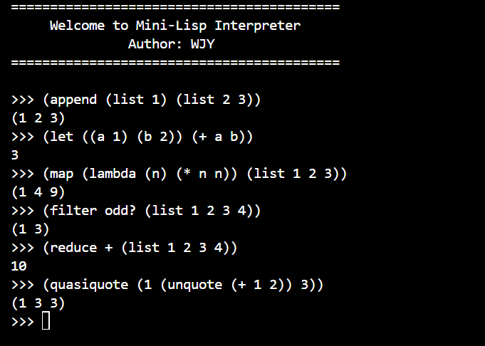Mini Lisp preview